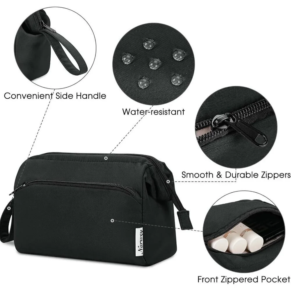Makeup Bag Women Wide-open Make up Bag Travel Cosmetic Bag Organizer Toiletry Ba